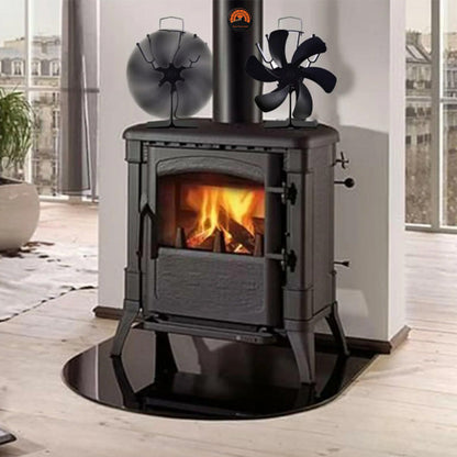 Heat Powered Fireplace Fan Eco-Friendly Stove Fan with Thermometer
