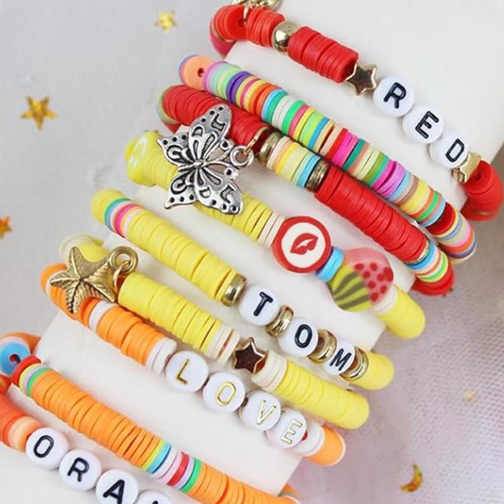 Clay Beads Bracelet Making Kit Friendship DIY Jewelry Making Beads Set