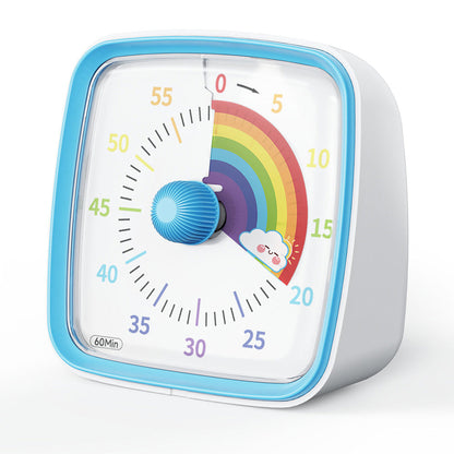 60-Minute Visual Countdown Timer Rainbow Disk Silent Time Management Tool Blue