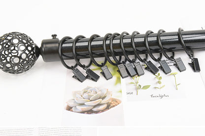 18-Pack Metal Curtain Rings Clips 4.0mm Wire 50mm Inner Diameter-Black