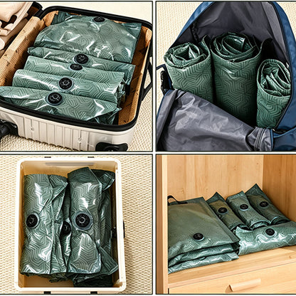 2 Piece Pump Free Roll Up Vacuum Storage Bags - Green