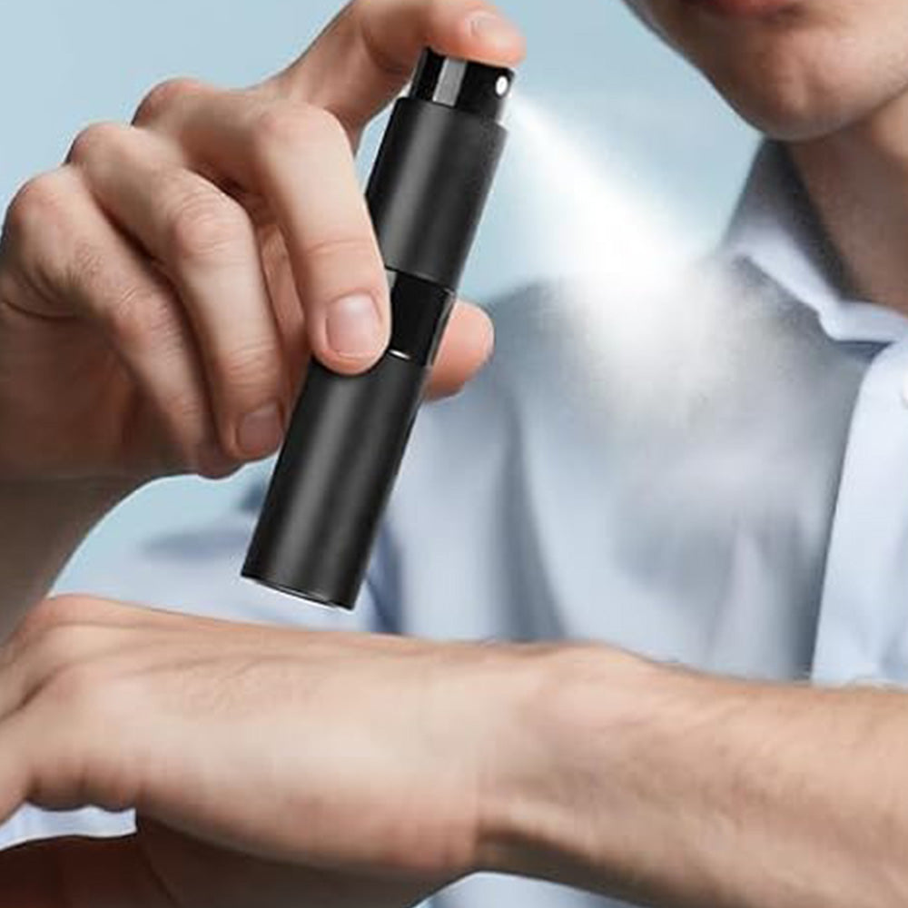 3Pcs 8ml Perfume or Cologne Travel Refillable Spray Bottle-Black