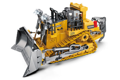 9 Channel 2.4GHz RC Bulldozer Toy Track Type Tractor Toys With Lights And Sound Construction Play Toys