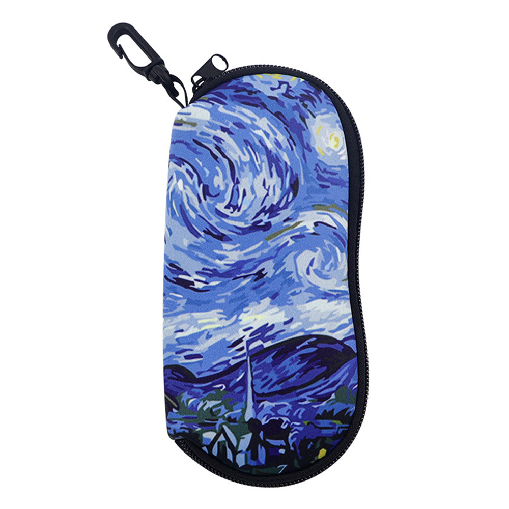 Glasses Case Scratch-Resistant Zipper Sunglasses Pouch for Travel-Blue