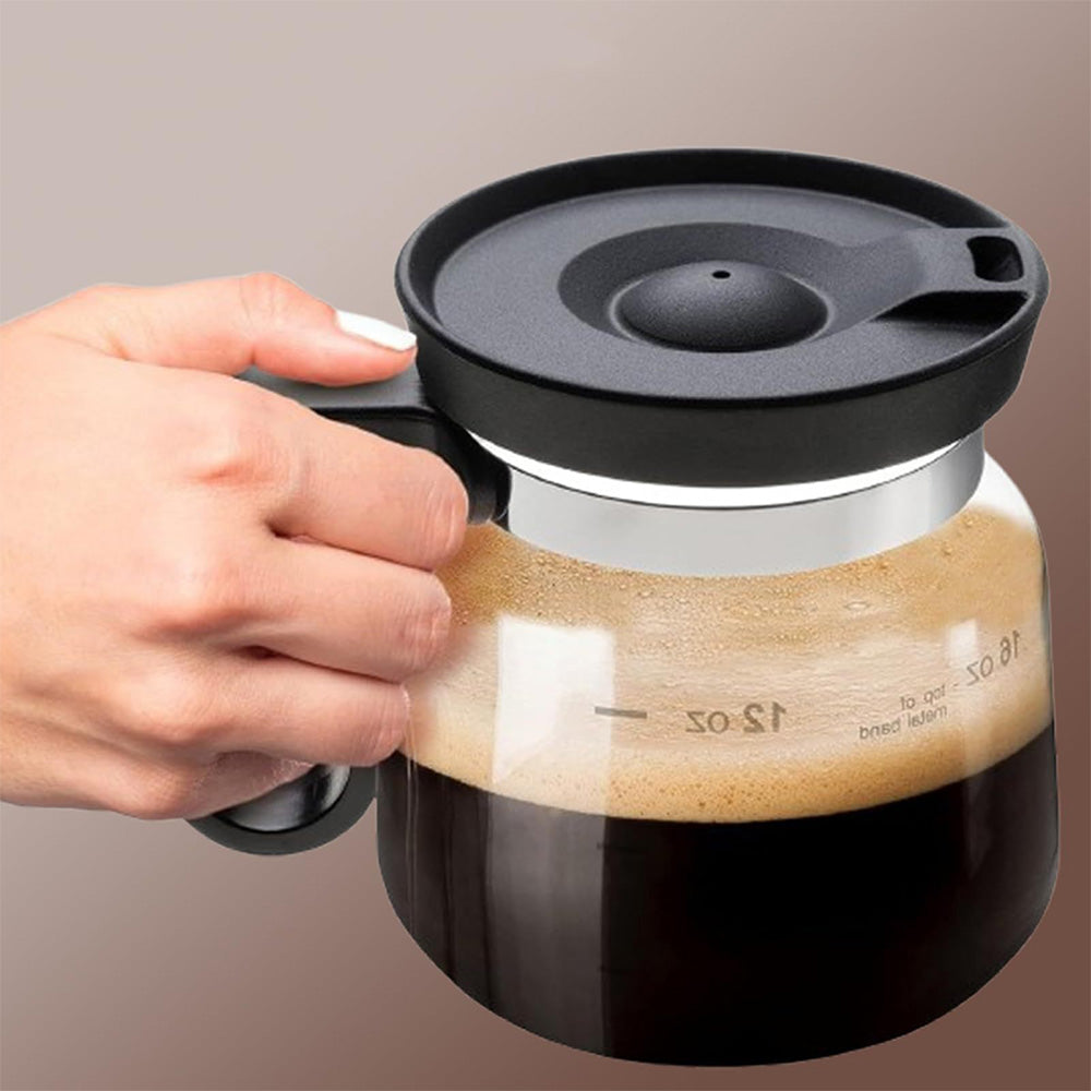 16 Oz Coffee Pot Mug Glass with Lid
