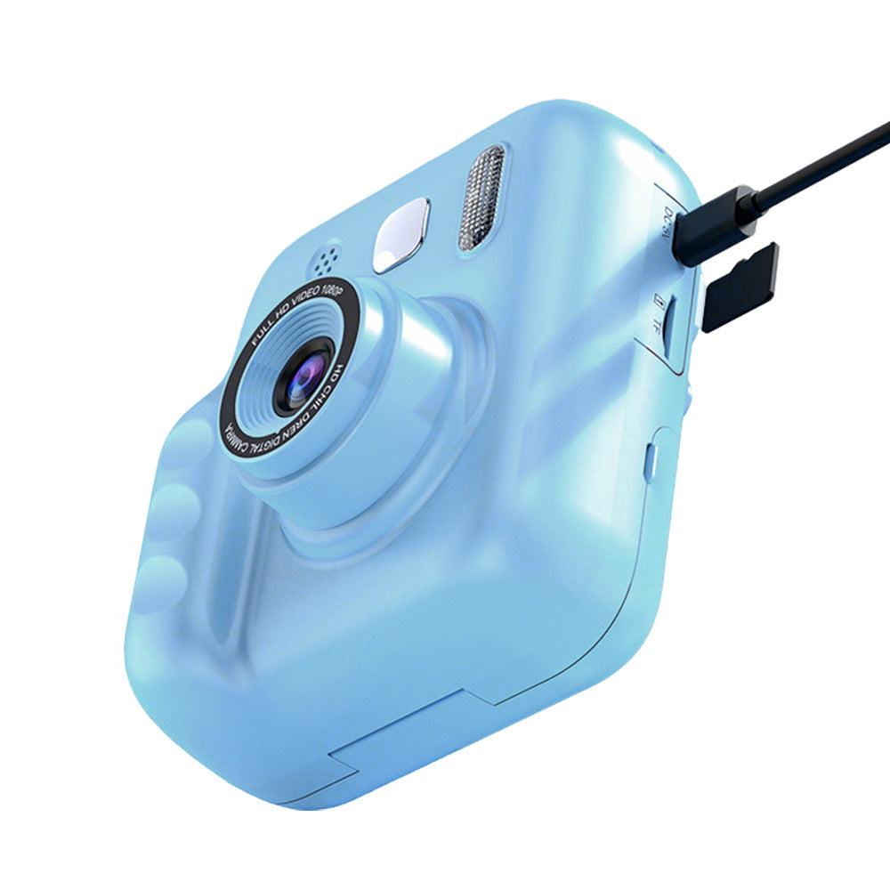 Kids Camera With Instant Print Portable Thermal Printing Digital Camera Toy-Blue