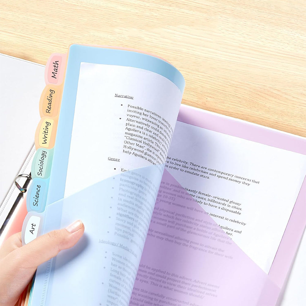Plastic Binder Dividers with Tabs A4 Subject Dividers