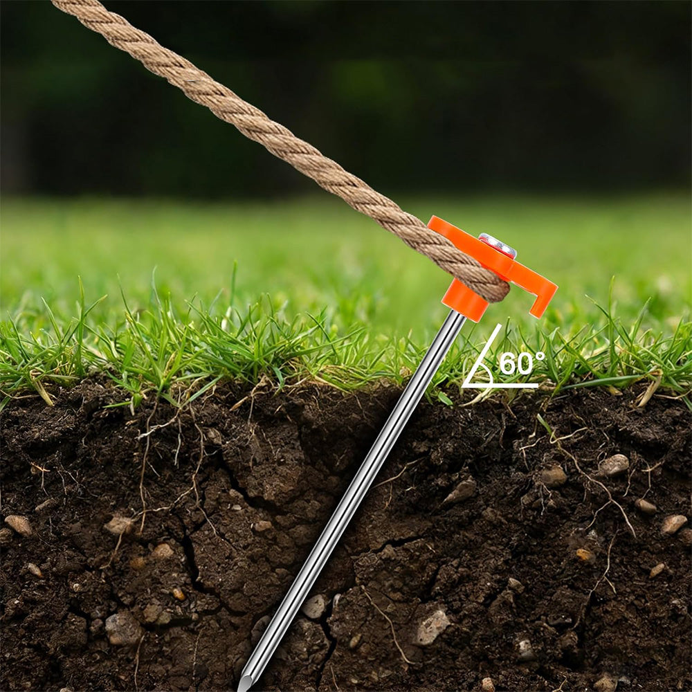 10 Pack 7 Inch Carbon Steel Tent Stakes