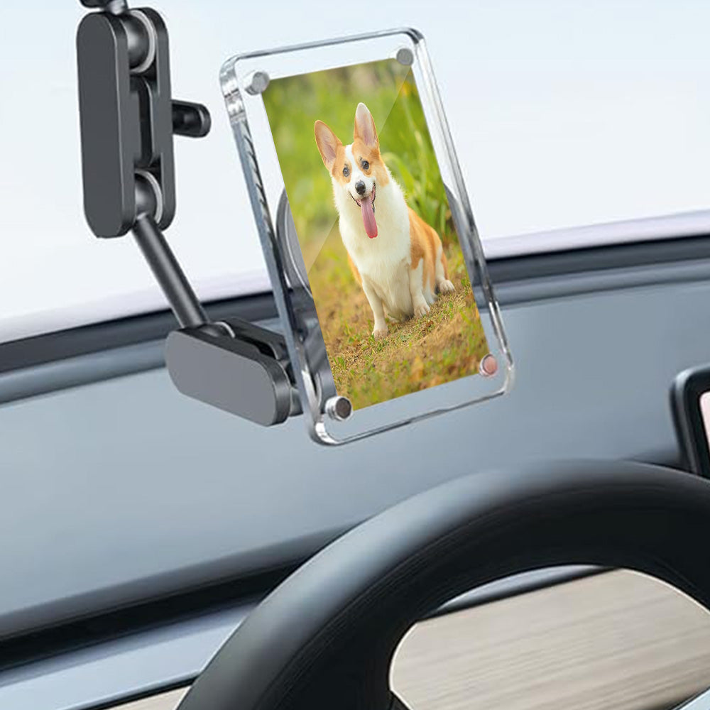 2PCS Clear Car Sun Visor Photo Holders with Magnetic Clips for Pictures