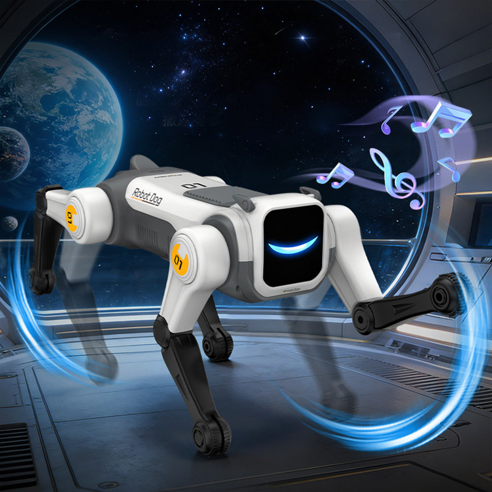 AI Stunt Remote Control Robot Dog Toy with Voice Control - Grey