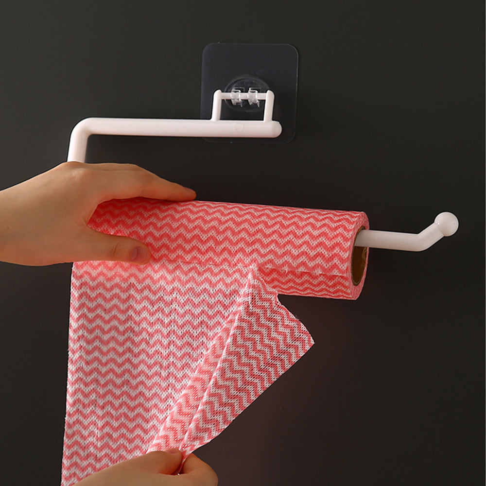 4Pcs Wall Mounted Hanger Kitchen Roll Holder Paper Towel Rack Self-Adhesive Tissue Holder