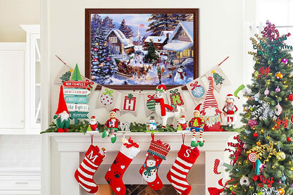 Christmas Advent Calendar 1008 Pieces Jigsaw Puzzles 24 Box Christmas Puzzle Countdown Calendar Funny Christmas Game Gift