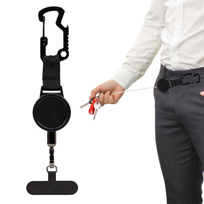 Multi-Function Retractable Carabiner with Lanyard