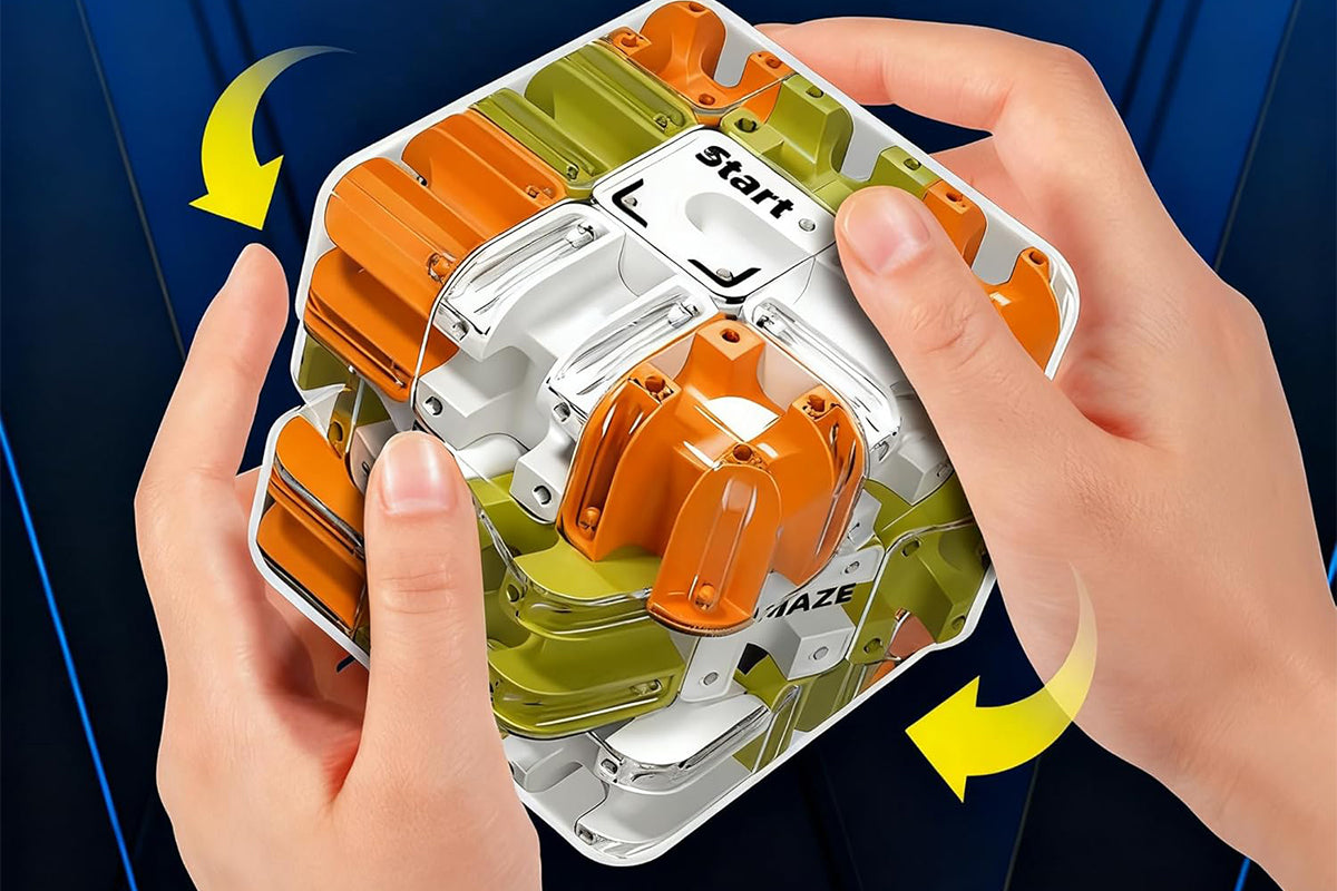 3D Rubik Race Game Educational Sensory Toys Rubik's Puzzle Brain Teaser-Orange