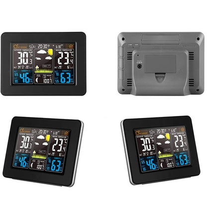 Weather Station Wireless Thermometer Digital Thermometer with Remote Sensor-Black
