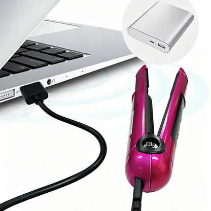 2 in 1 Portable Cordless Hair Straightener and Curling Iron