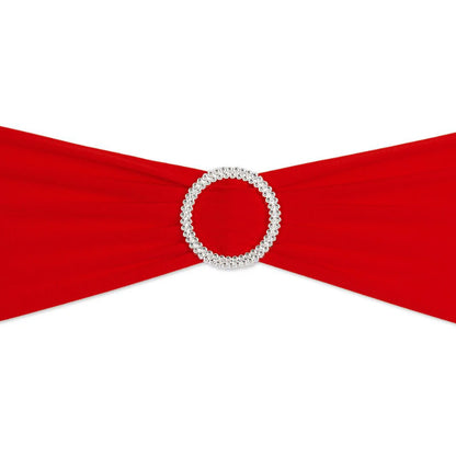 Elastic Chair Sashes Bows with Buckle Spandex Chair Bands - Red