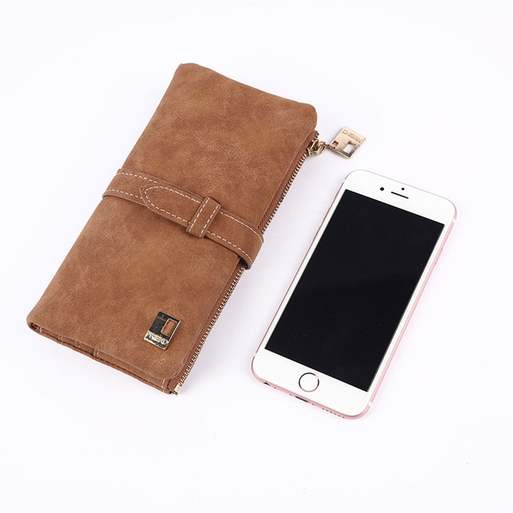 Women Wallet Multi Card Position Clutch Female Multi-Function Coin Purse-Brown