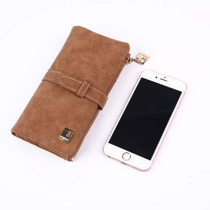 Women Wallet Multi Card Position Clutch Female Multi-Function Coin Purse-Brown