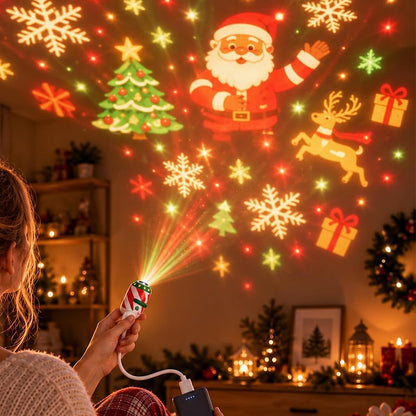 USB Christmas Projection Light with Assorted Lenses with 12 Projection Lenses