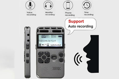 8G Rechargeable LCD Digital Audio Voice Recorder Dictaphone MP3 Player Expandable Up To 128G