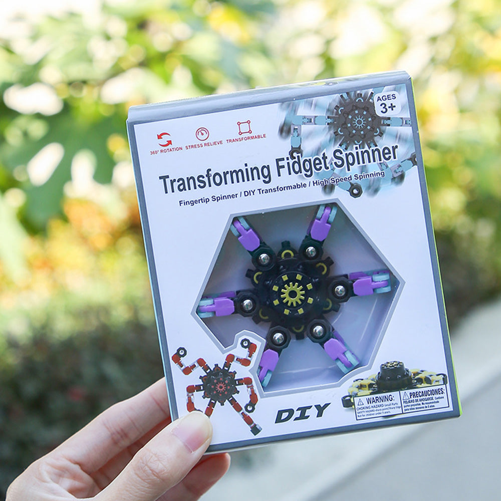 4PCS Transformable Mechanical Gyro Fidget Spinner Toy for Kids