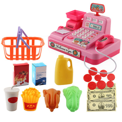 Educational Toy Cash Register for Kids with Calculator and Scanner Pink