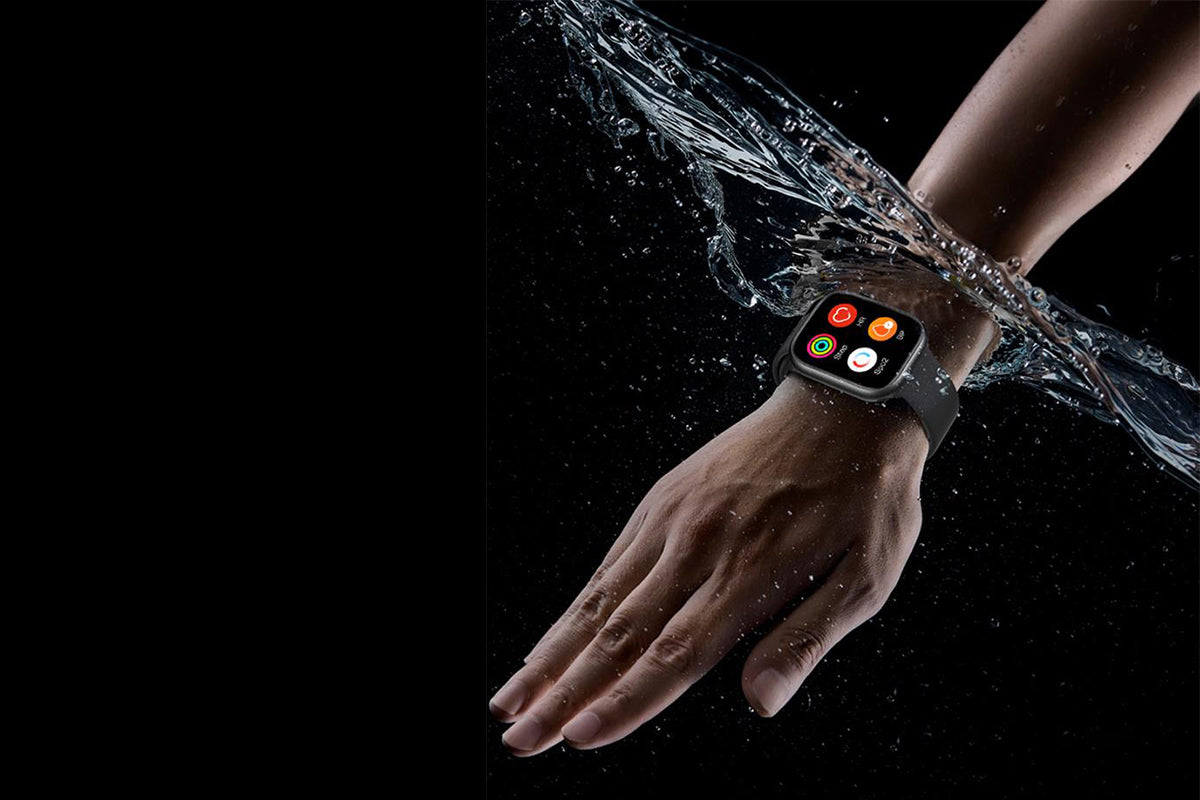 Mini Smart Watch 1.75inch Fitness Tracker Sleep Heart Rate Blood Oxygen Monitor -Black