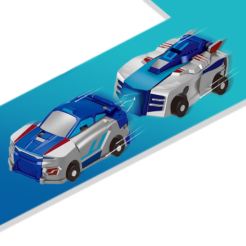 Collision Dinosaur Car Toy Magnetized Vehicles Transform into Dinosaurs for Kids Blue