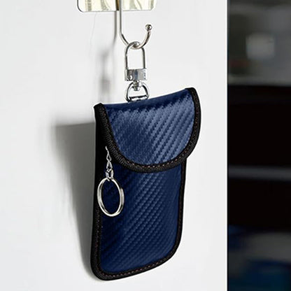 2Pcs Carbon Fiber Car Key Fob Holder for Keyless