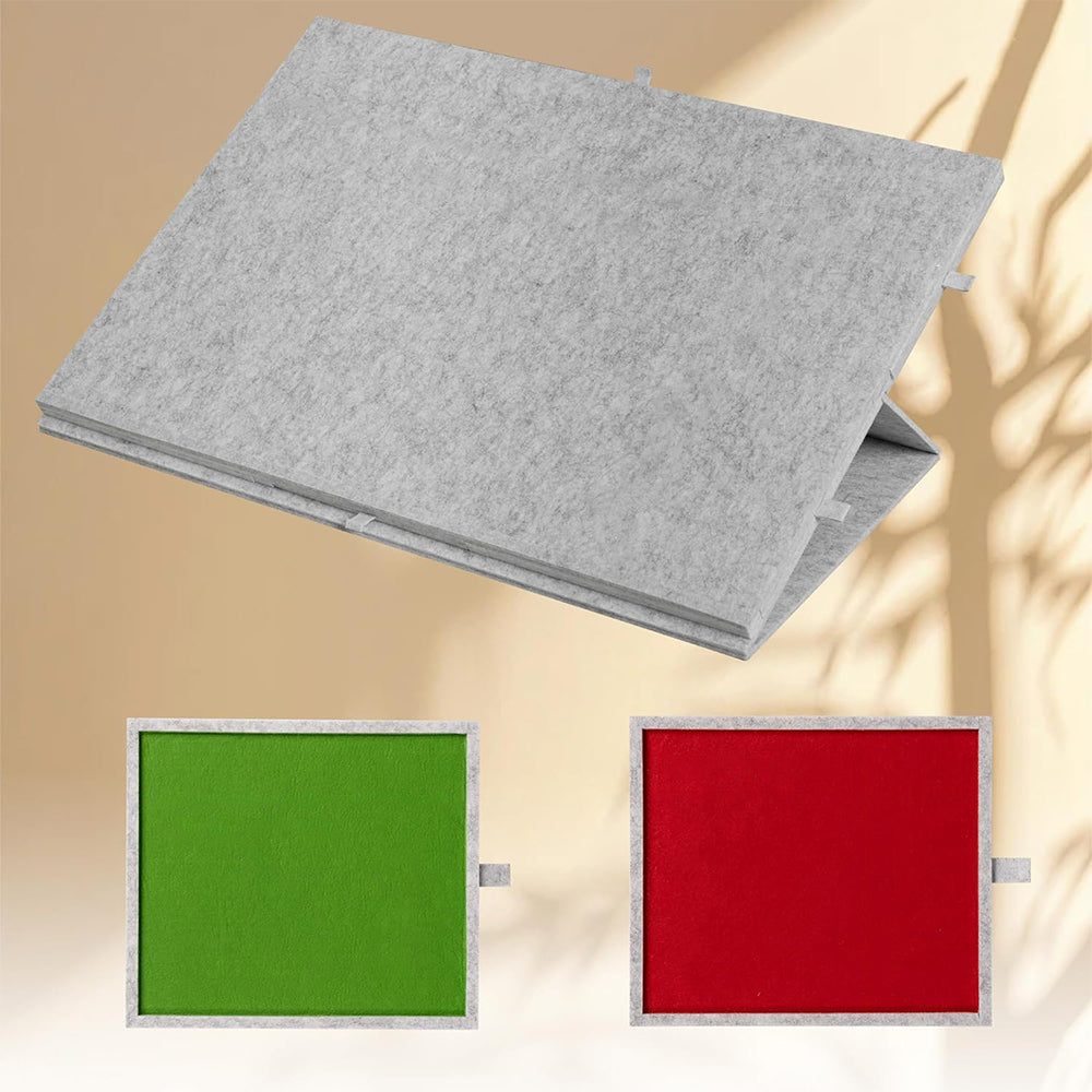Foldable Felt Jigsaw Puzzle Board with 6 Drawers for Home Travel-Light Grey