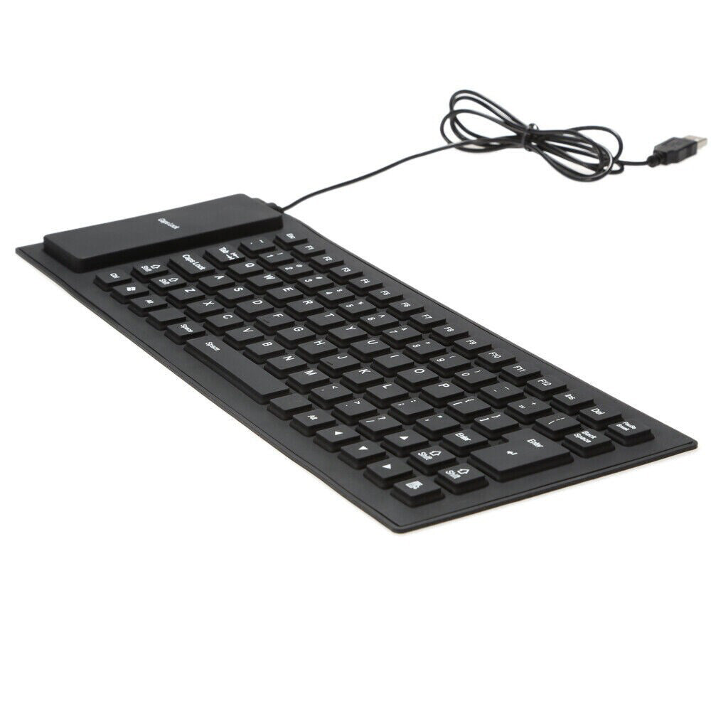 Waterproof Silicone Foldable Flexible Full Size USB Keyboard - 85-key