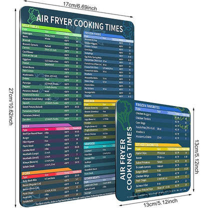 2Pcs Air Fryer Magnetic Cheat Sheet Set Air Fryer Accessories Cookbook