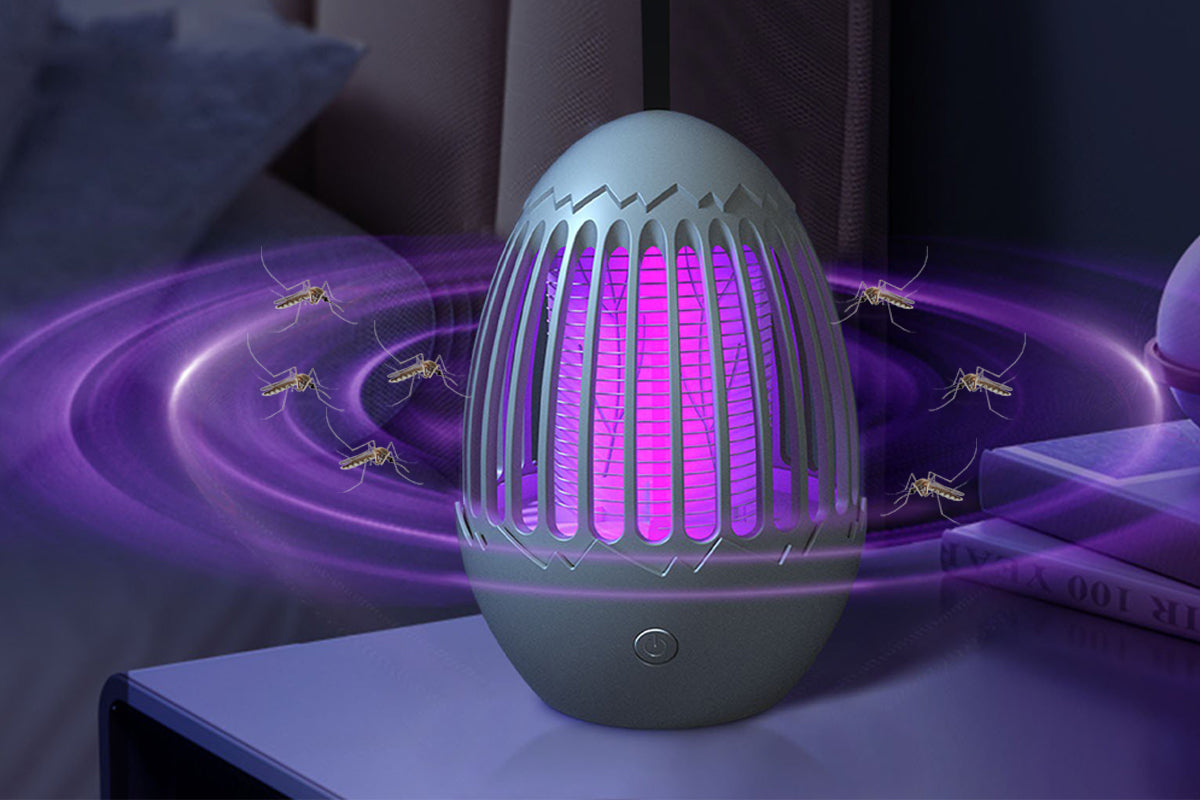 USB Outdoor Indoor LED Light Rechargeable Mosquito Killer Portable Waterproof Mosquito Repellent-Grey
