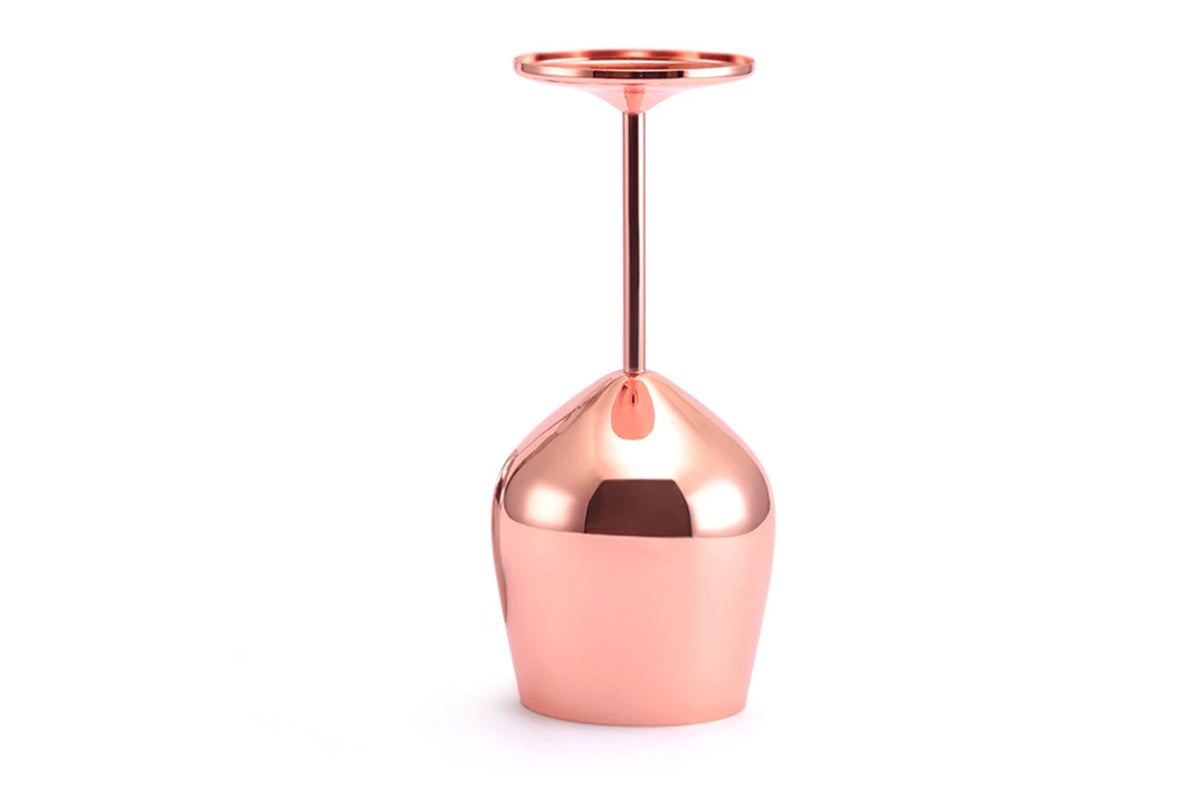 2Pcs Stainless Steel Stemmed Wine Glasses Shatter Proof Unbreakable Wine Goblets-Rose Gold