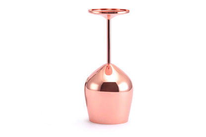 2Pcs Stainless Steel Stemmed Wine Glasses Shatter Proof Unbreakable Wine Goblets-Rose Gold