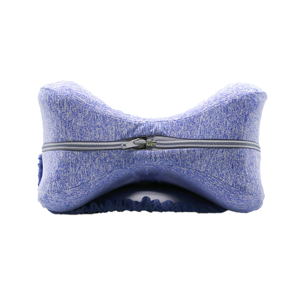 Leg Knee Pillow Memory Foam Knee Support Cushion with Washable Cover for Side Sleeper-Blue