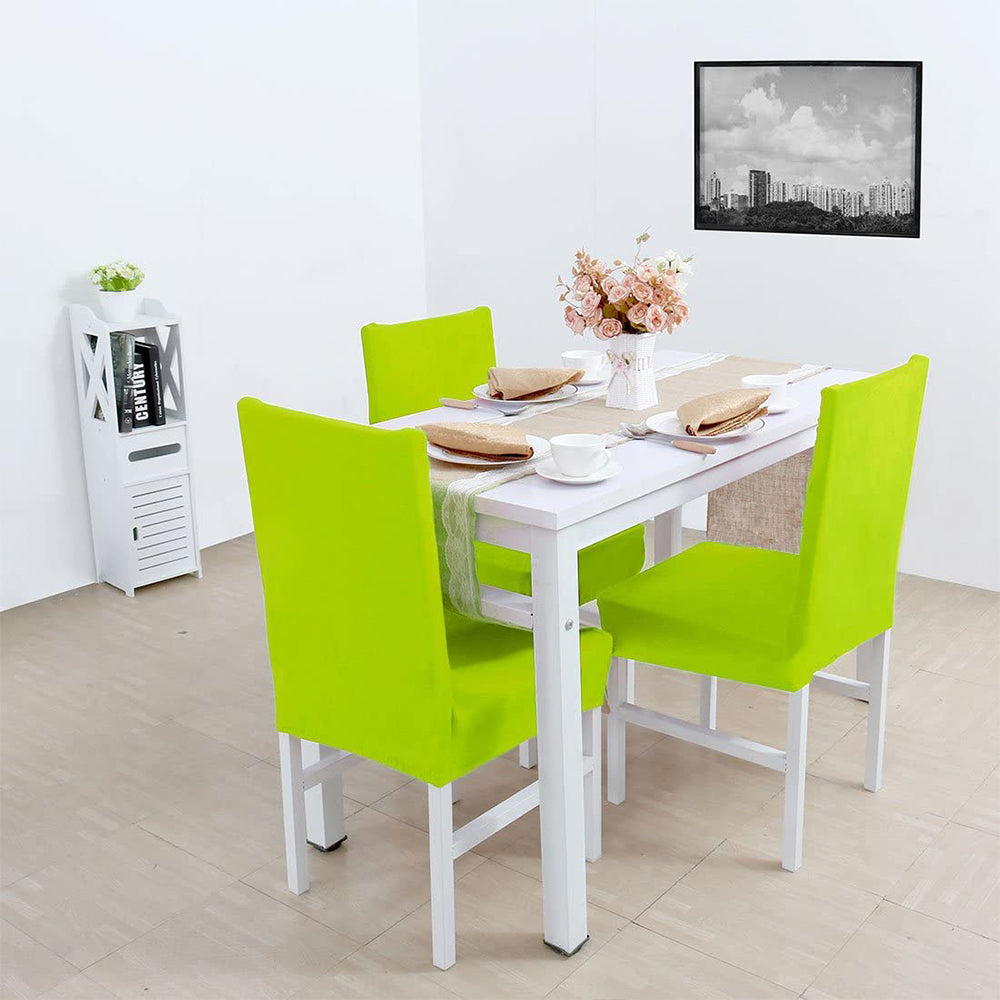 3pcs Stretch Dining Chair Slipcover Home Decor-Green