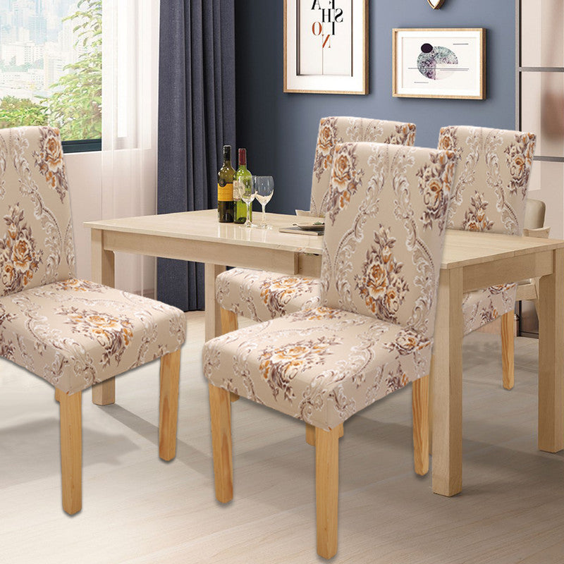 Printed Stretch Dining Chair Covers Removable Soft Chair Protector Dining Chair Slipcovers Home Decor for Home Kitchen Hotel Party Wedding Dining Room