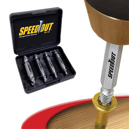 4Pcs Piece Damaged Screw Extractor Remover Easy Set Easy Out Broken Screw Bolt Kit
