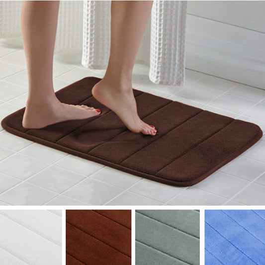 50 x 80cm Absorbent Soft Memory Foam Mat Bath Bathroom Bedroom Floor Shower Rug Decor