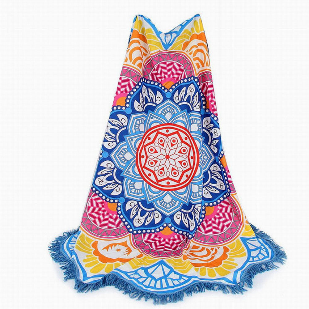 Bohemian Lotus Flower Beach Towel Blanket