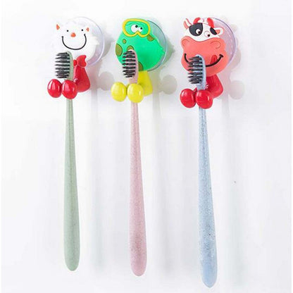 5 X Cute Cartoon Toothbrush Holder with Suction Mounts