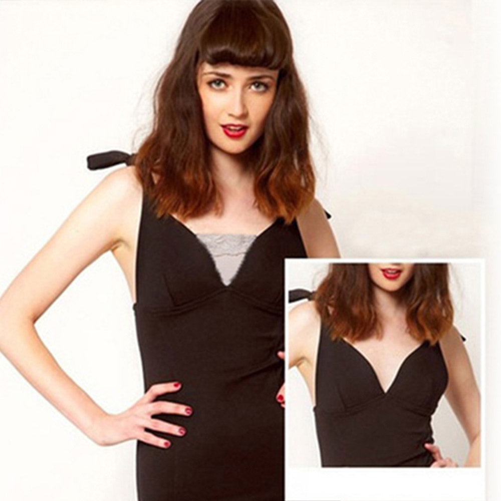 3 Pcs Lace Trim Clip on Cleavage Cover for Women Bra