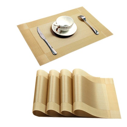 4pcs/8pcs Non-slip Insulation Placemats Washable PVC Table Mats Heat-Resistant Placemats