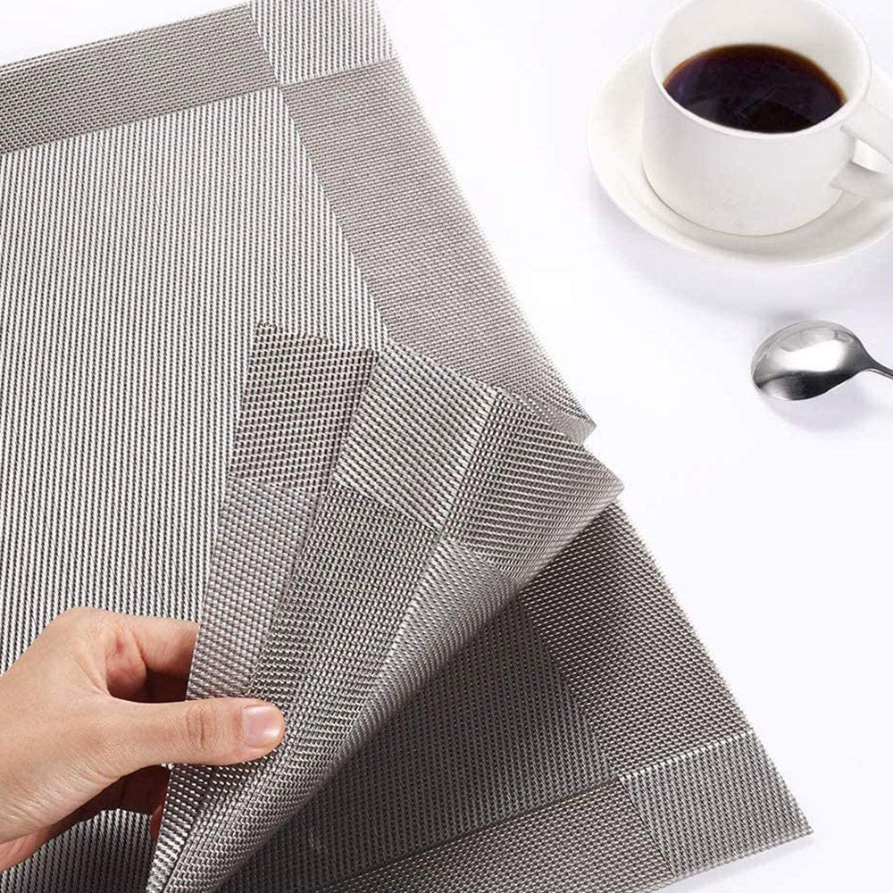 4pcs/8pcs Non-slip Insulation Placemats Washable PVC Table Mats Heat-Resistant Placemats
