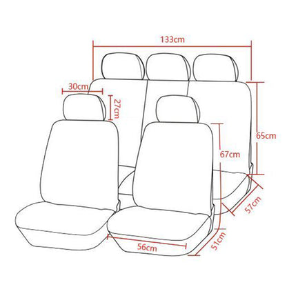 9PCS Car Seat Covers Universal Car Seat Protector Protection Cover Grey
