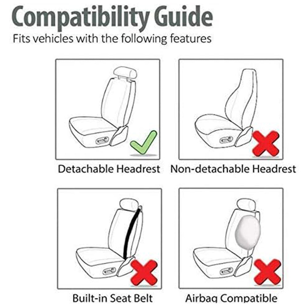 9PCS Car Seat Covers Universal Car Seat Protector Protection Cover Grey