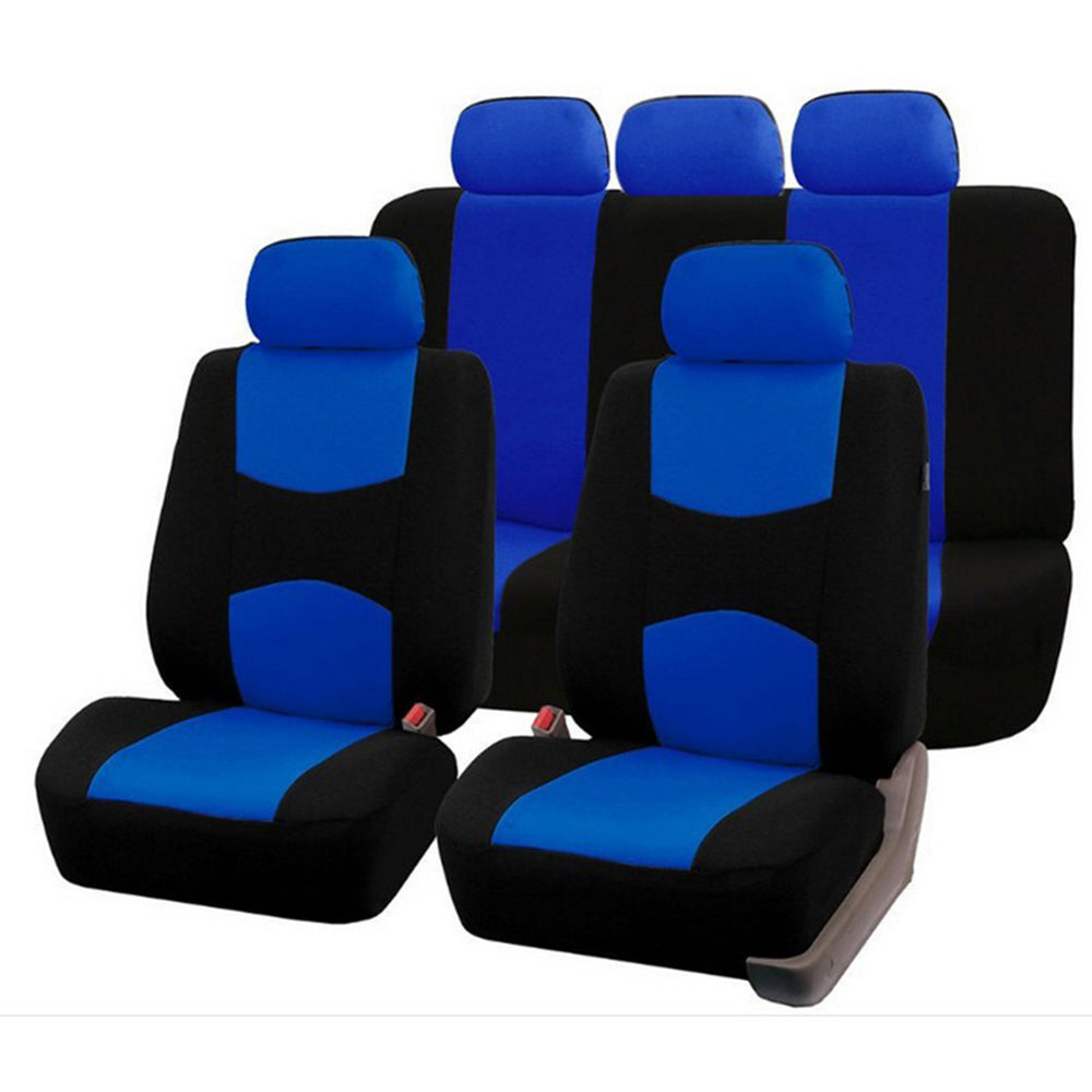 9PCS Car Seat Covers Universal Car Seat Protector Protection Cover Blue