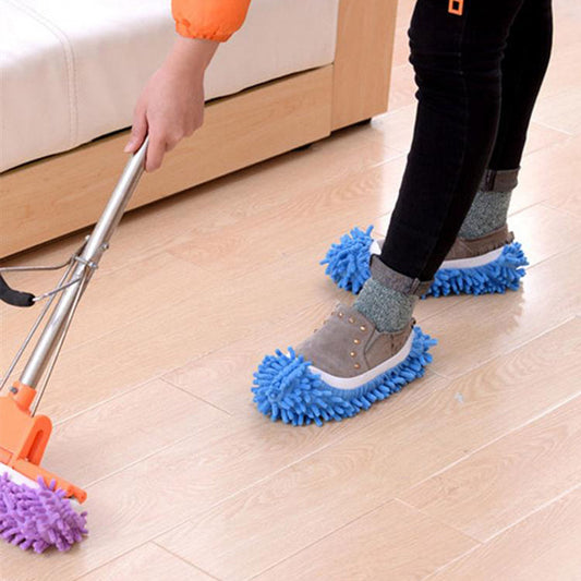 4 Pairs of Chenille Fibre Washable Dust Mop Slipper Covers